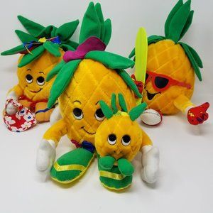 NWT Vtg Collectible 3 Piney Pals Stuffed Dole Pineapples